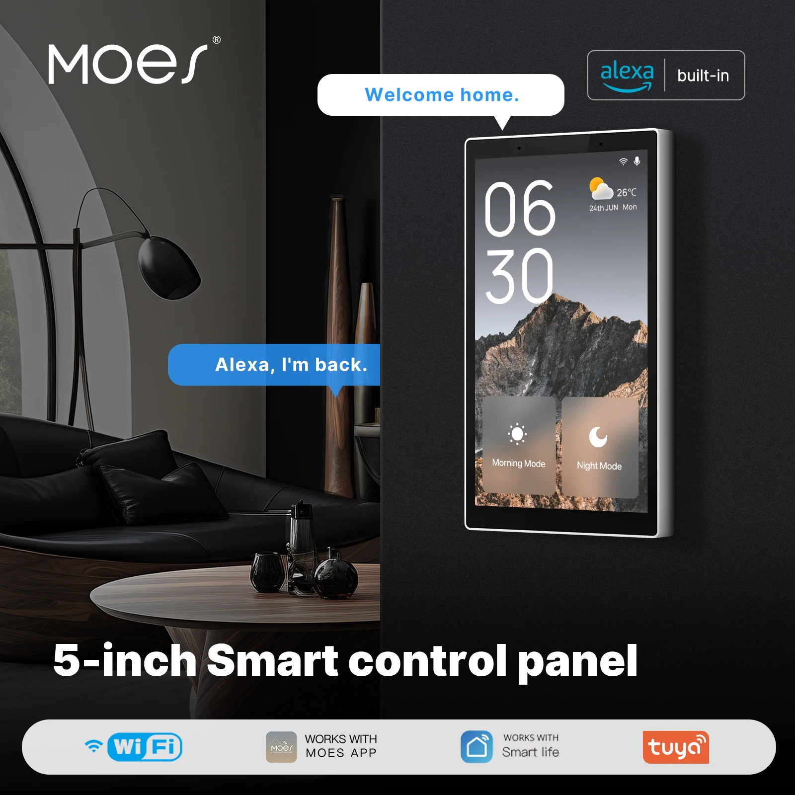 Smart Home Knx - MOES Tuya Wifi スマート 5 インチ