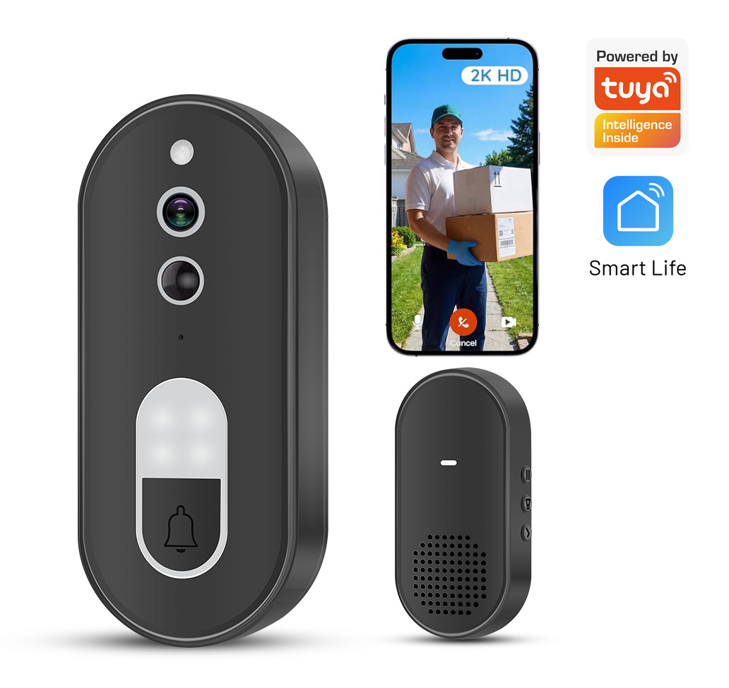 Smart Home Battery Camera - Tuya 1080P HD ワイヤレス WiFi ビデオドアベルスマートホームセキュリティカメラ双方向オーディオナイトビジョンモーション検出
