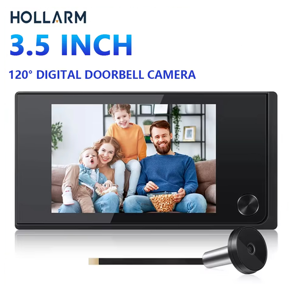 Smart Home Battery Camera - Hollarm 3.5 インチワイヤレスドアベルカメラ 120 度角度のぞき穴ビューアスマートホーム安全屋外デジタルドアカメラ
