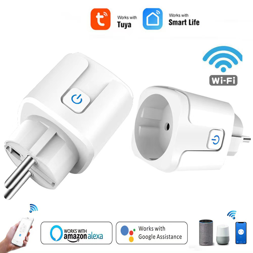 Smart Wall Socket - EU 16A/20AスマートプラグWiFiソケット、電力モニターとタイマー機能搭載、Tuya Smart Lifeアプリ、Alexa、Google Home対応