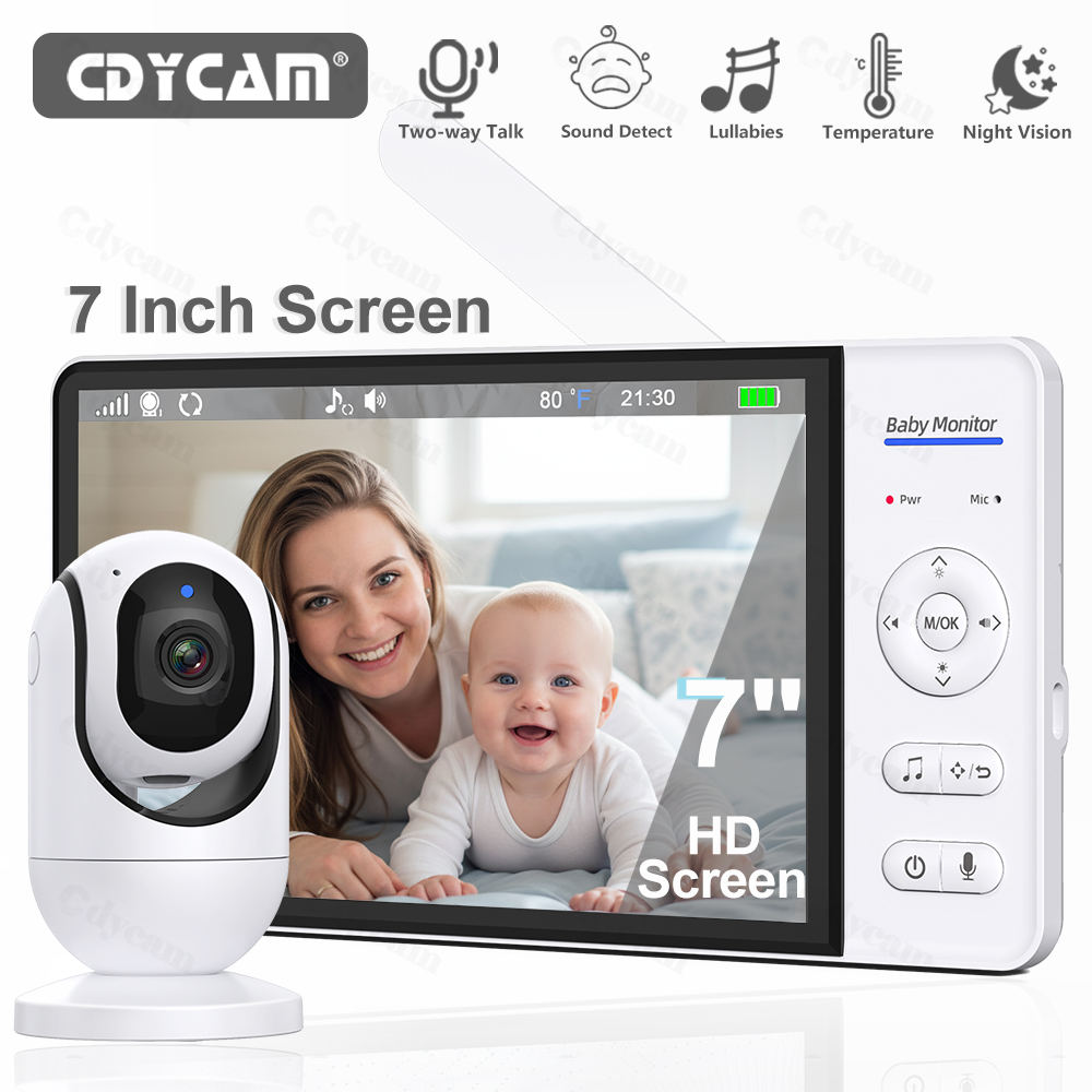 Smart Home Battery Camera - 7.0インチ ビデオベビーモニター 720P 5000mAhバッテリー 4倍ズーム WiFi不要
