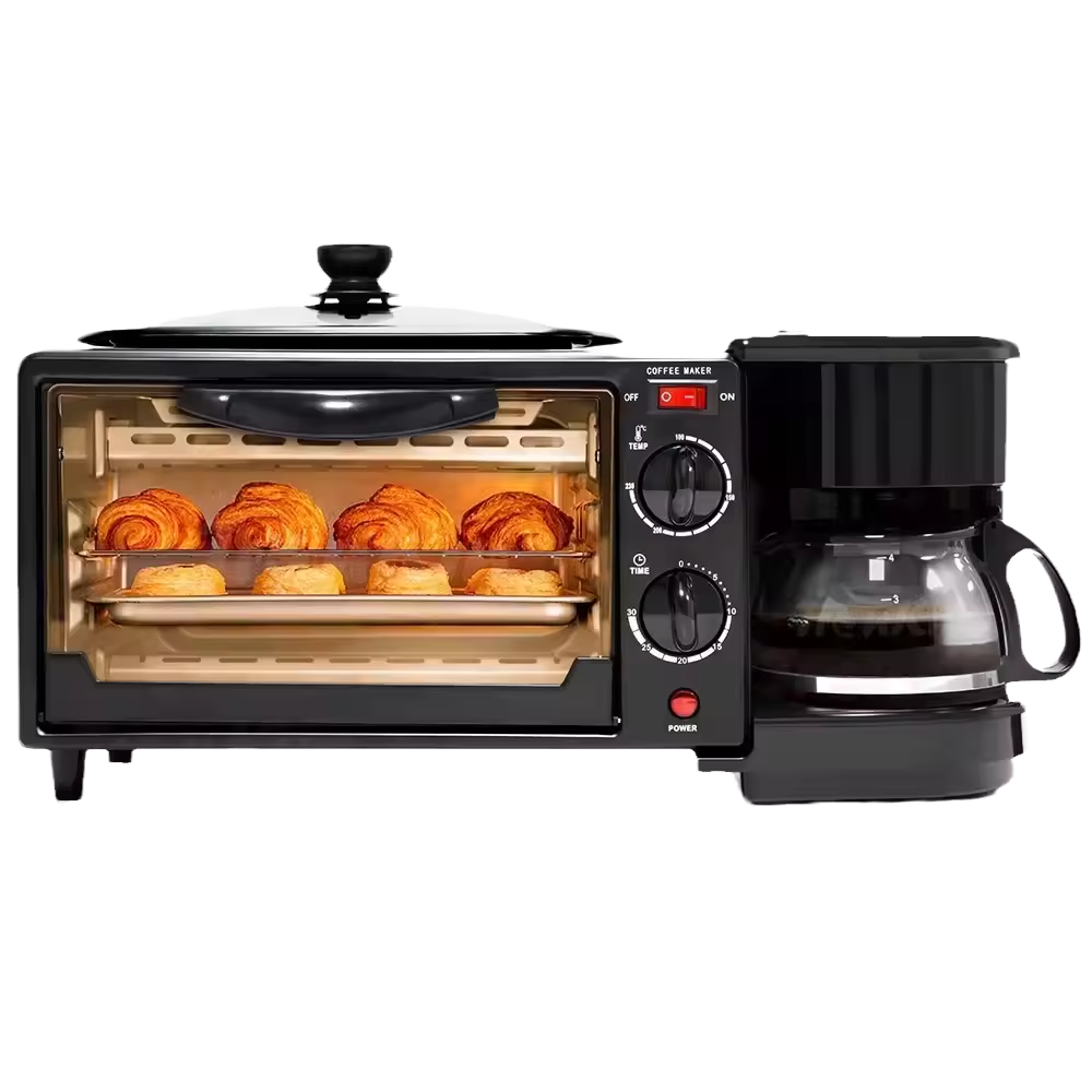 Smart Home Oven - 高品質3-in-1電気ミニトースターオーブン、米国プラグ、オーブン対応、家庭やホテルでの使用に安全で信頼性が高く、保温機能付きベーキングパンアクセサリー付き