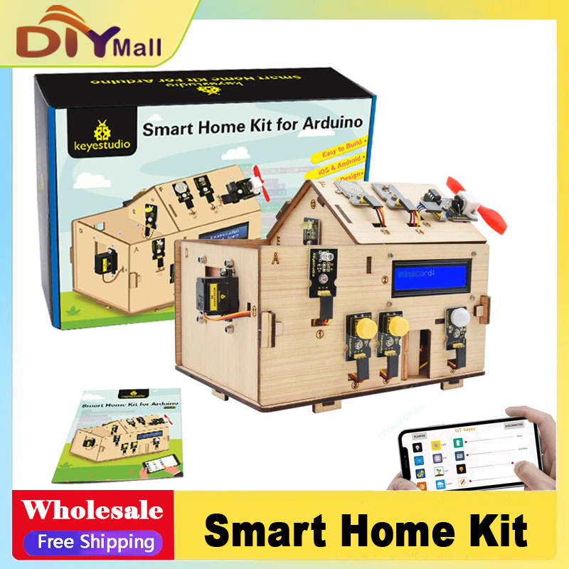 Smart Home Arduino - Keyestudio スマートIoTホームキット（PLUSボード搭載）Arduinoスターターキット DIYプロジェクト STEMプログラミング ホームオートメーション用