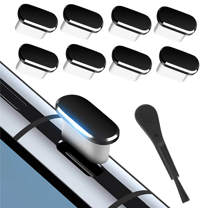 Smart Home Yeelight - 5個入り タイプC スマホ防塵プラグ クリーニングブラシ付き 防塵ポートカバーキャップ iPhone