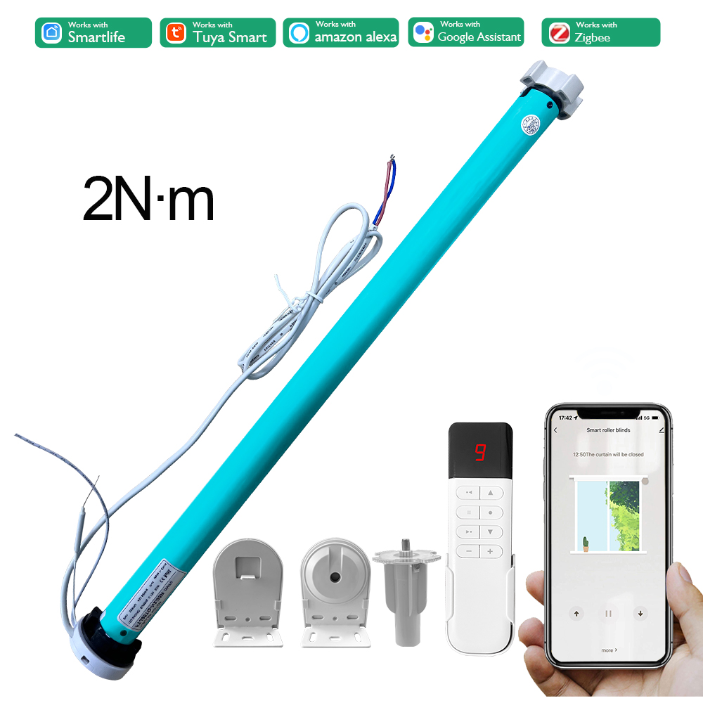 Smart Home Youtube - 2N AC100-240V Tuya Zigbee スマートローラーシェードブラインドモーター（37/38mmチューブ対応） スマートライフアプリ、Alice、Alexa、Google