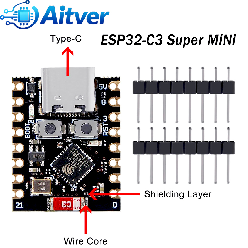 Smart Home Arduino - ESP32 C3 スーパーミニ開発ボード WiFi Bluetooth マイクロコントローラーモジュール