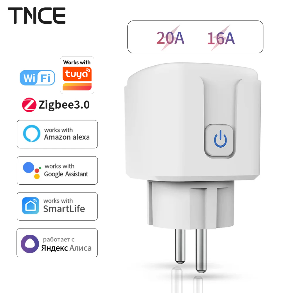 Smart Outdoor Plug - TNCE Tuya WiFi/Zigbee 16A/20A EU プラグパワーモニター付きスマートホームプラグリモコンタイマーサポート音声