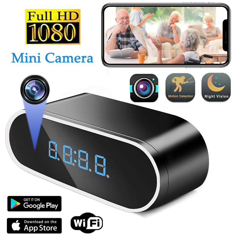 Smart Home Battery Camera - フル HD 1080P 目覚まし時計ミニカメラワイヤレス Wifi コントロール