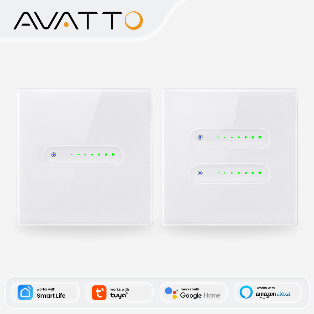 Smart Home Design - AVATTO WiFi 1/2 ギャングスマート調光スイッチ、EU 調光ライトスイッチタッチガラスパネル制御 Tuya