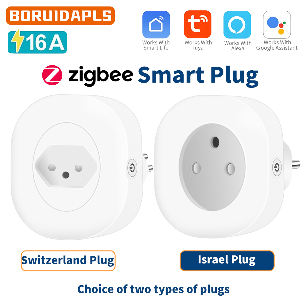 Smart Wall Socket - BORUIDAPLS スイス イスラエルプラグ Tuya スマートプラグ ZigBee