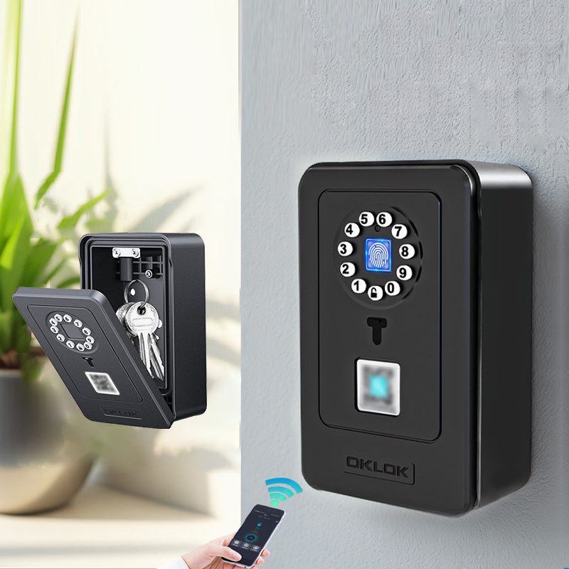 Smart Home Design - インテリジェント南京錠ハングデザインパスワード保管デポジットケース家庭用指紋セーフデジタルドアロックボックスセキュリティスマートキー