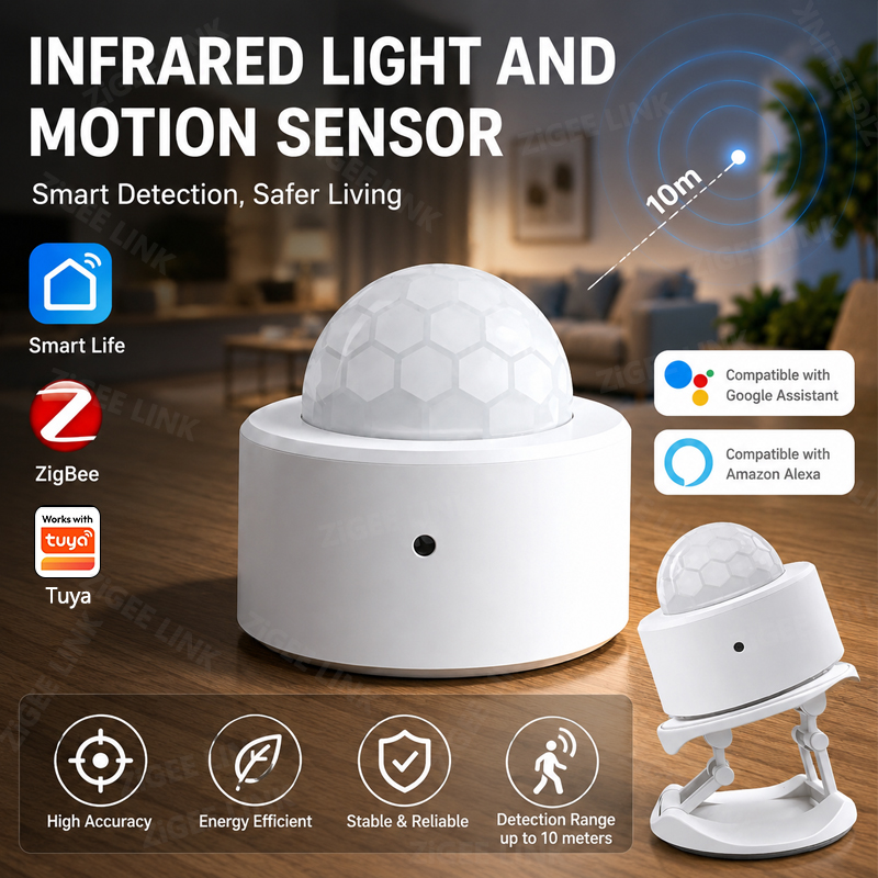Smart Home Zigbee 3.0 - ZigBee 3.0 PIR モーションセンサー ワイヤレススマートホームセキュリティ保護アラーム Alexa