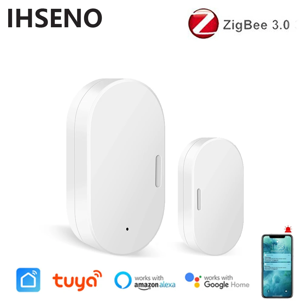 Smart Home Zigbee 3.0 - Tuya-スマートZigbeeドアセンサー,開閉検出器,ホームアラーム,セキュリティ保護,スマートライフ,AlexaとGoogleHomeによる制御