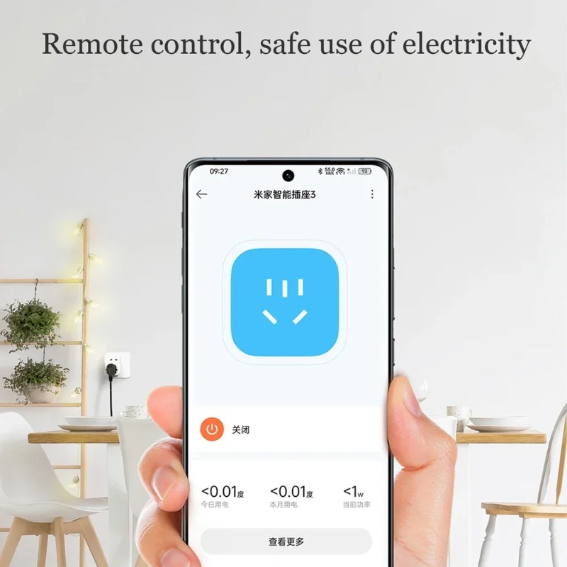 Smart Home Yeelight - Xiaomi Mijiaスマートソケット3 WIFI電力統計版 ワイヤレスリモコンアダプター 電源オンオフ Mi