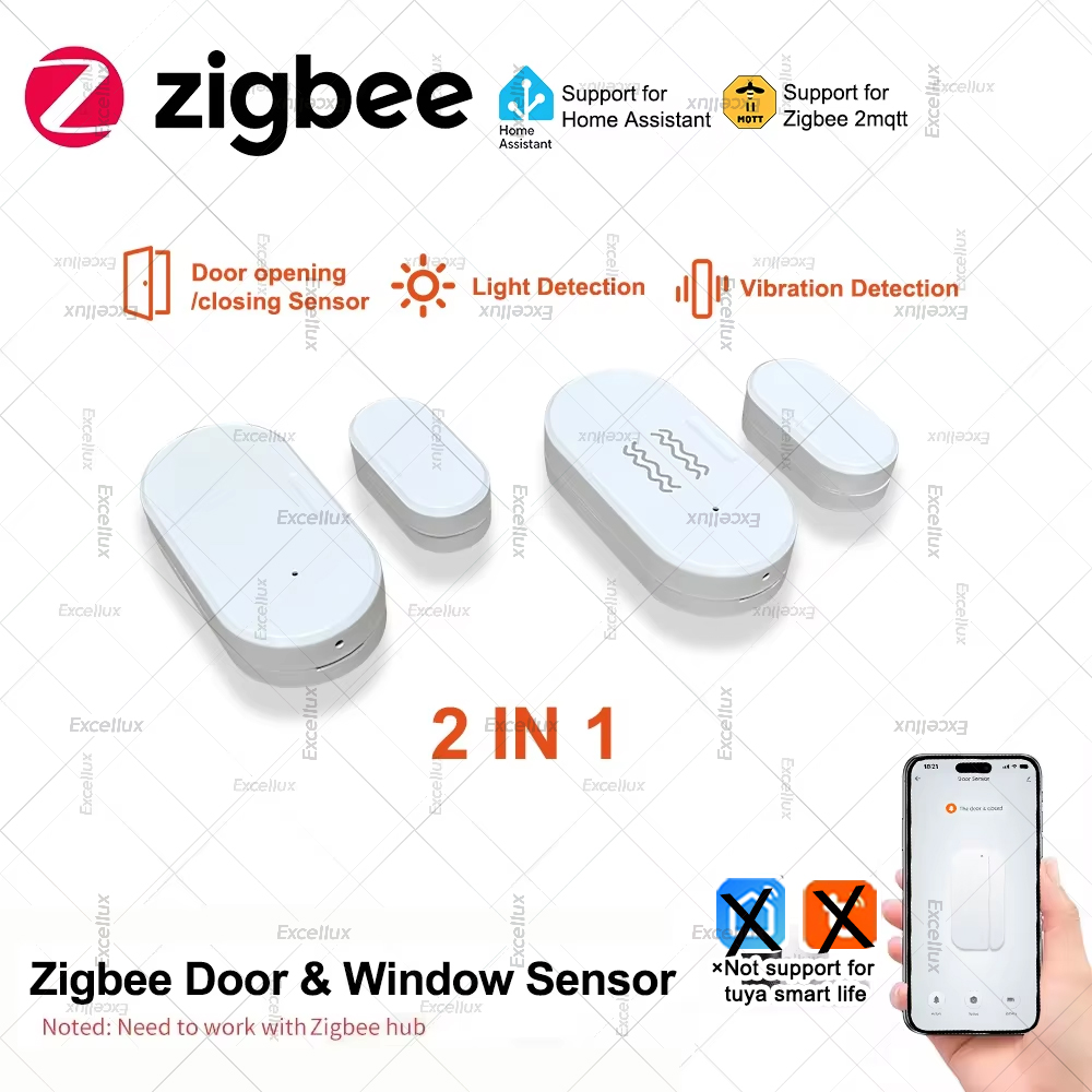 Zigbee 3.0 ドア窓センサー輝度/振動センサースマー - Smart Home Zigbee 3.0 のレビューと価格