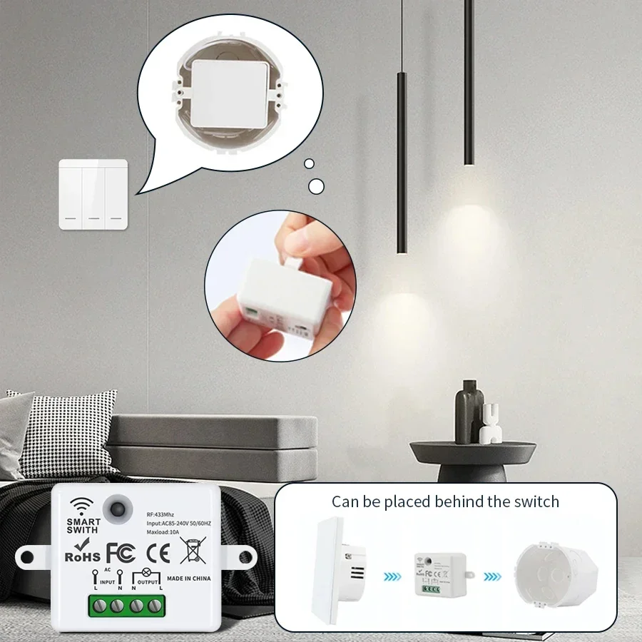 RF 433MHz ワイヤレスリモートコントロールスイッチス - Universal Remote Smart Home のレビューと価格