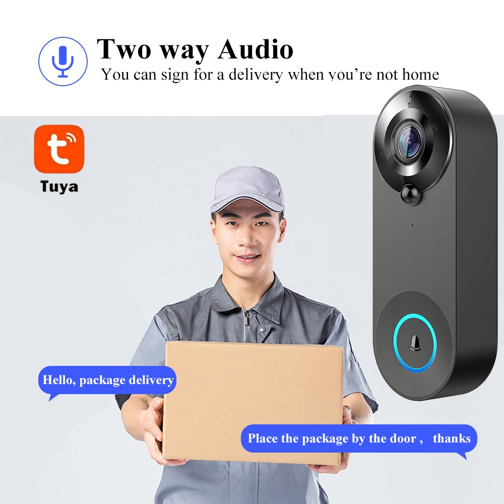Tuya 1080P ワイヤレス WIFI ドアベルビデオイ - Smart Home Battery Camera のレビューと価格
