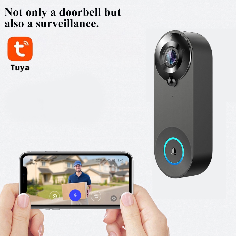 Tuya 1080P ワイヤレス WIFI ドアベルビデオイ - Smart Home Battery Camera のレビューと価格