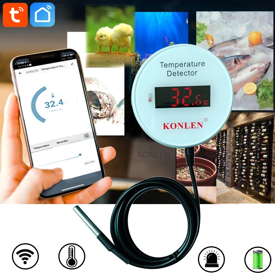 Corklen-wifi付きデジタル温度計,熱温度センサー, - Smart Home Design のレビューと価格