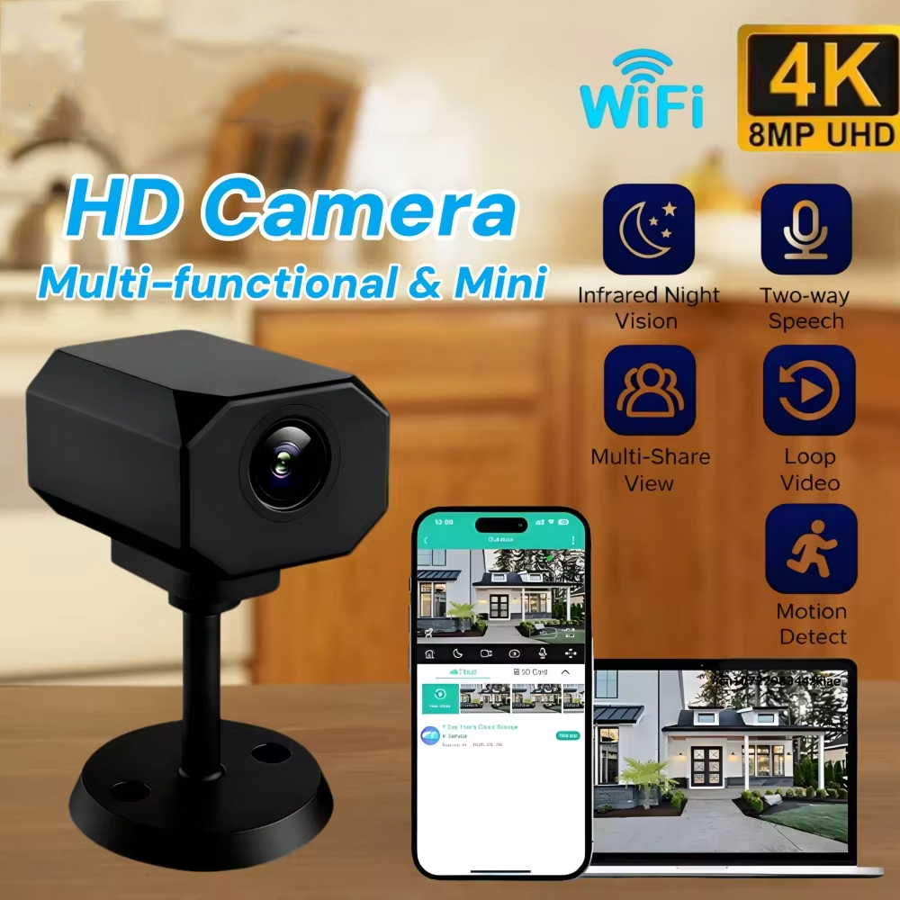 4K HD WiFi セキュリティカメラ 家庭用 ミニ スマ - Smart Home Design のレビューと価格