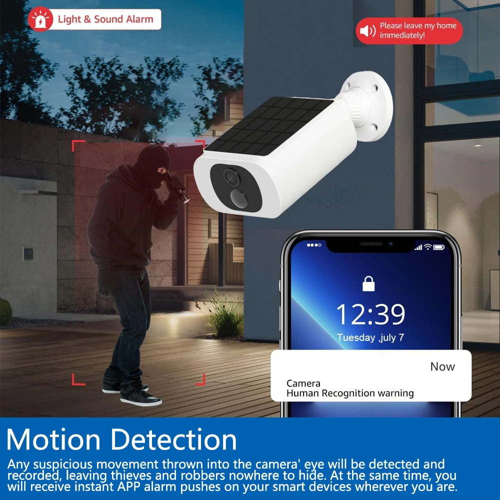 5MP Tuya Smartlife 屋外ソーラーバッテリー - Smart Home Battery Camera のレビューと価格