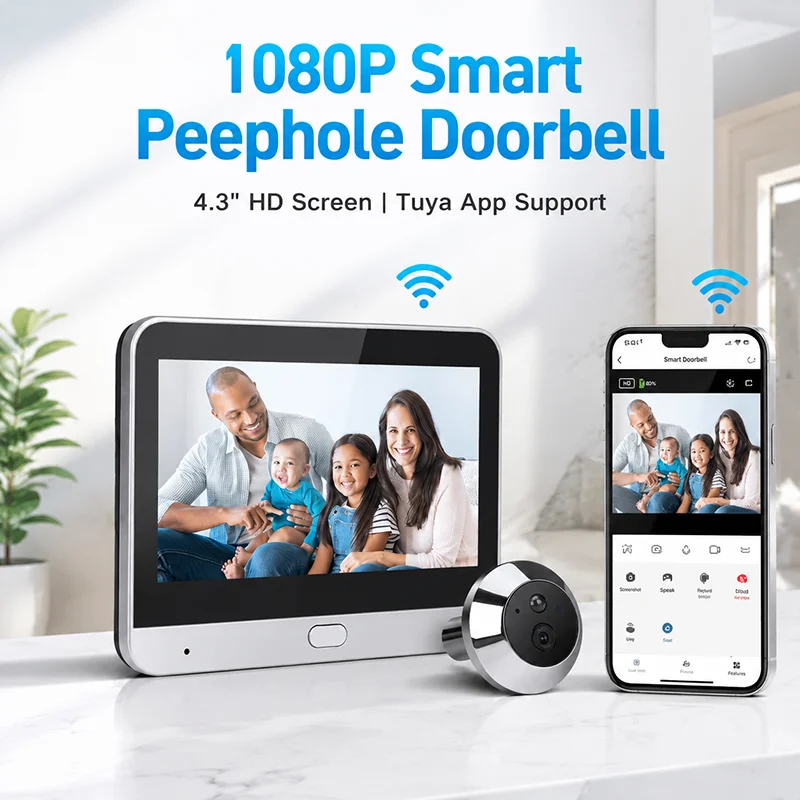 Tuya 3MP スマートWiFiデジタルドアビューカメラ  - Smart Home Battery Camera のレビューと価格