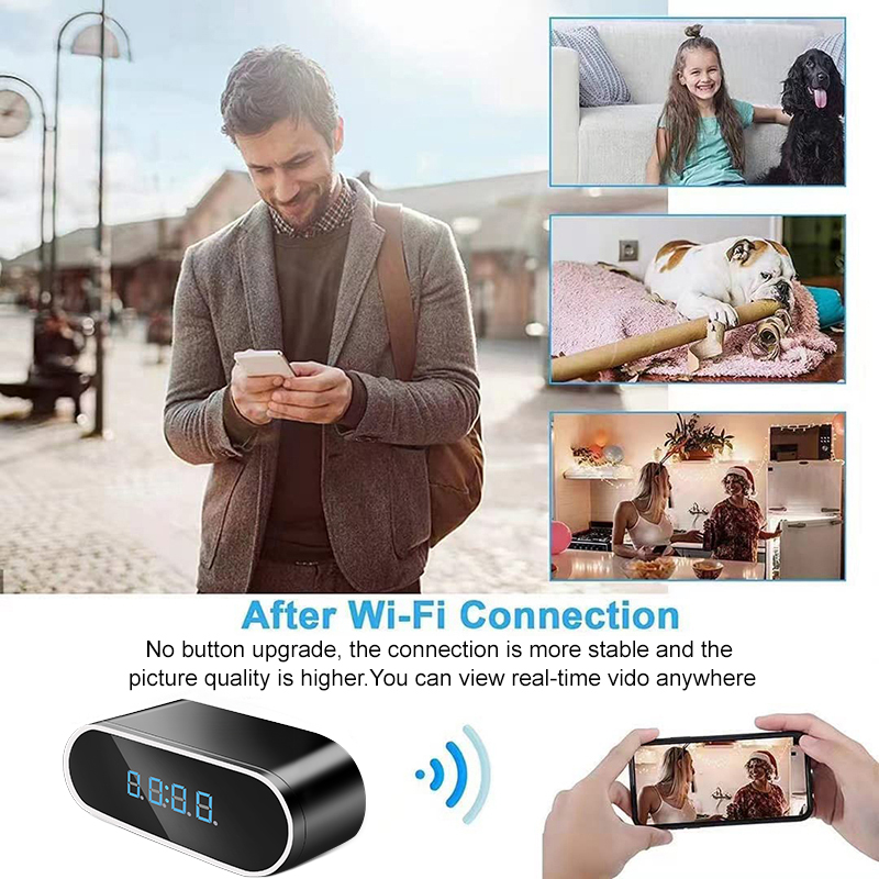 フル HD 1080P 目覚まし時計ミニカメラワイヤレス W - Smart Home Battery Camera のレビューと価格