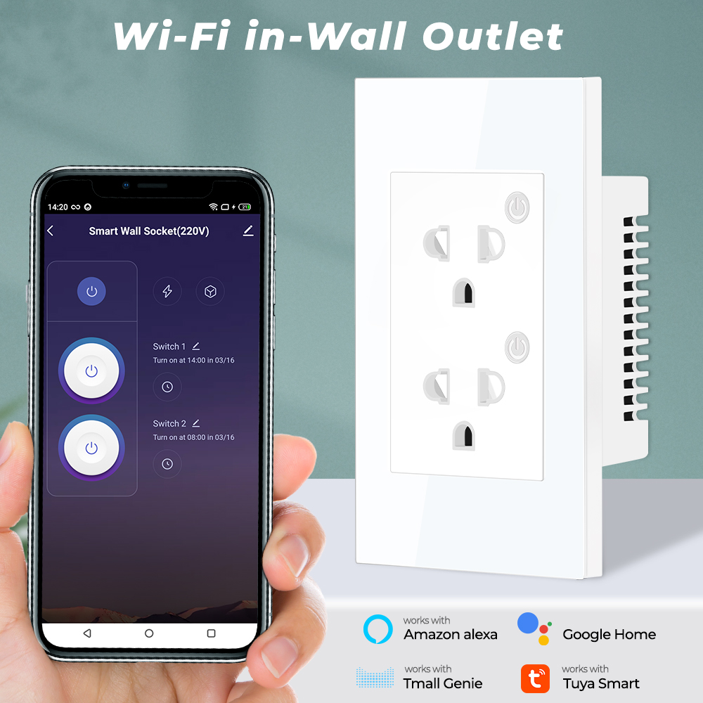 スマートプラグ,wifi,bluetooth,16A,ソケッ - Smart Wall Socket のレビューと価格