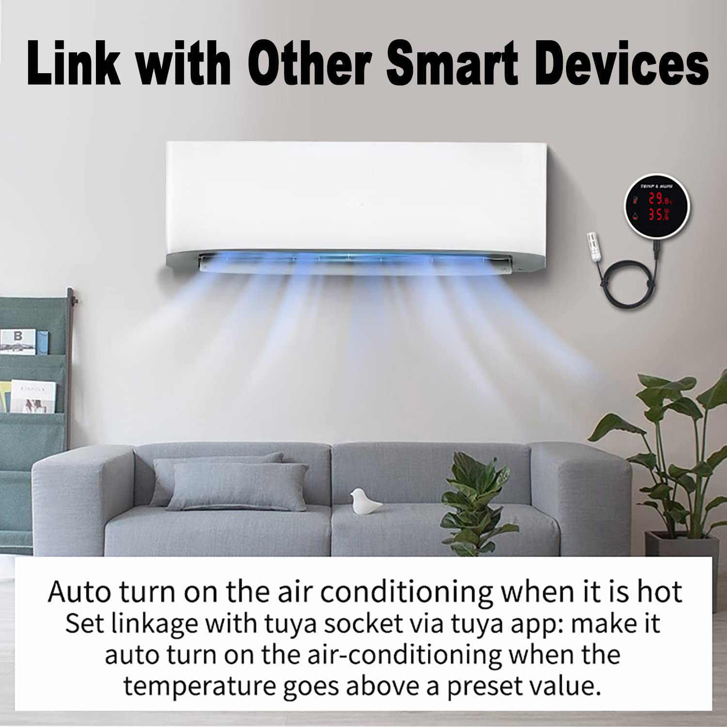 Tuya-アラーム付き温度計,Wi-Fi,湿度センサー付き外 - Smart Home Design のレビューと価格