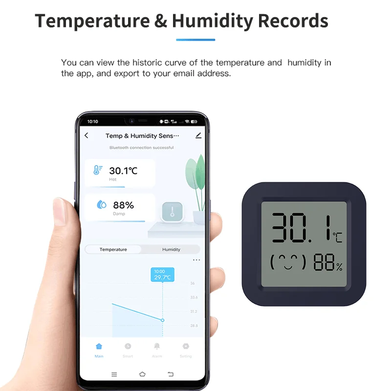 BT 温度湿度センサー ミニ LCD スクリーン スマート  - Smart Home Design のレビューと価格